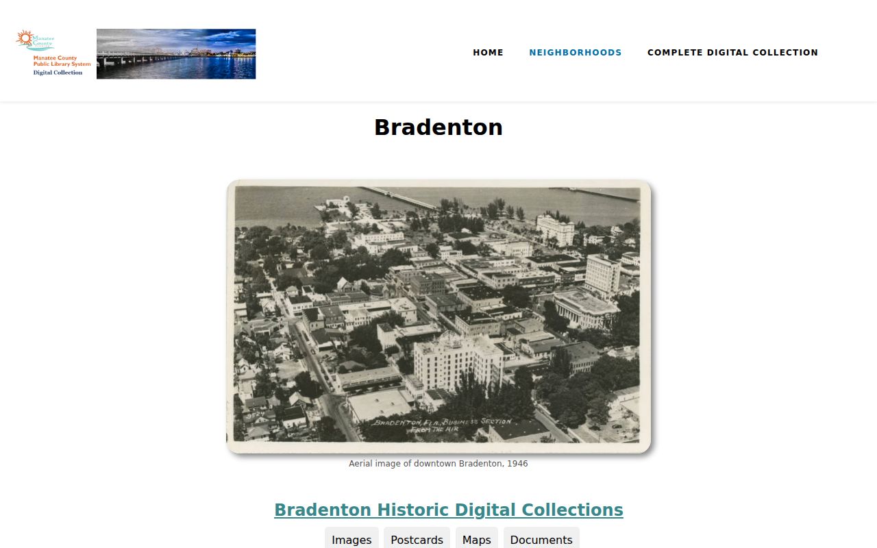 Bradenton city directory digitized historical collection search page