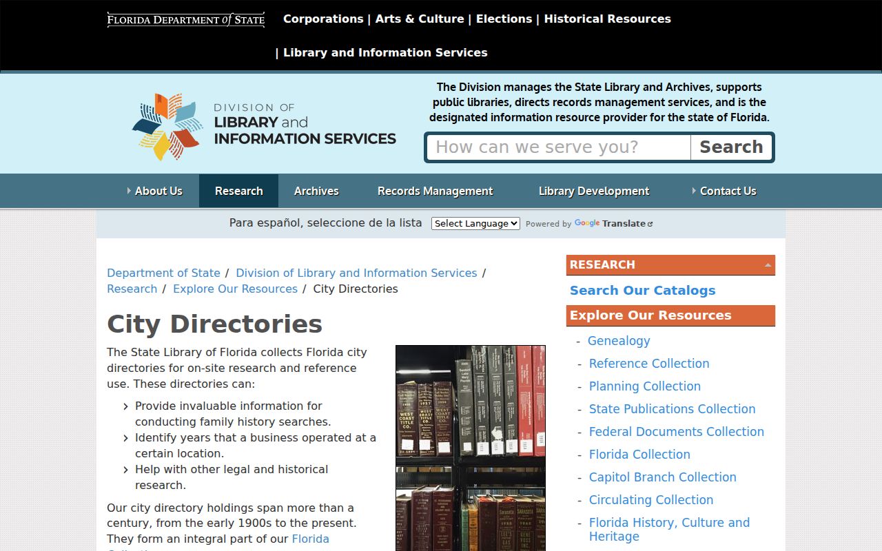Bradenton city directory holdings at the Florida State Library
