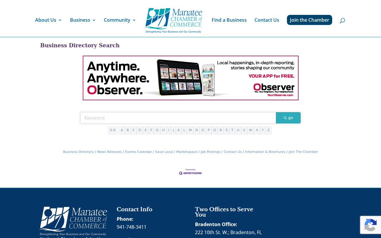 Bradenton resident lookup Manatee Chamber member directory